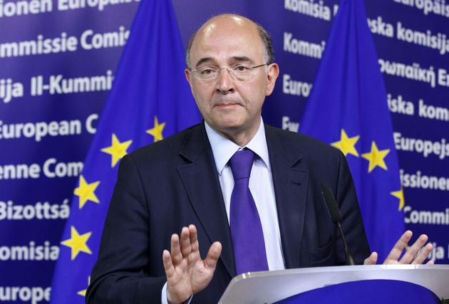 France's Minister of Economy Moscovici holds a news conference in Brussels