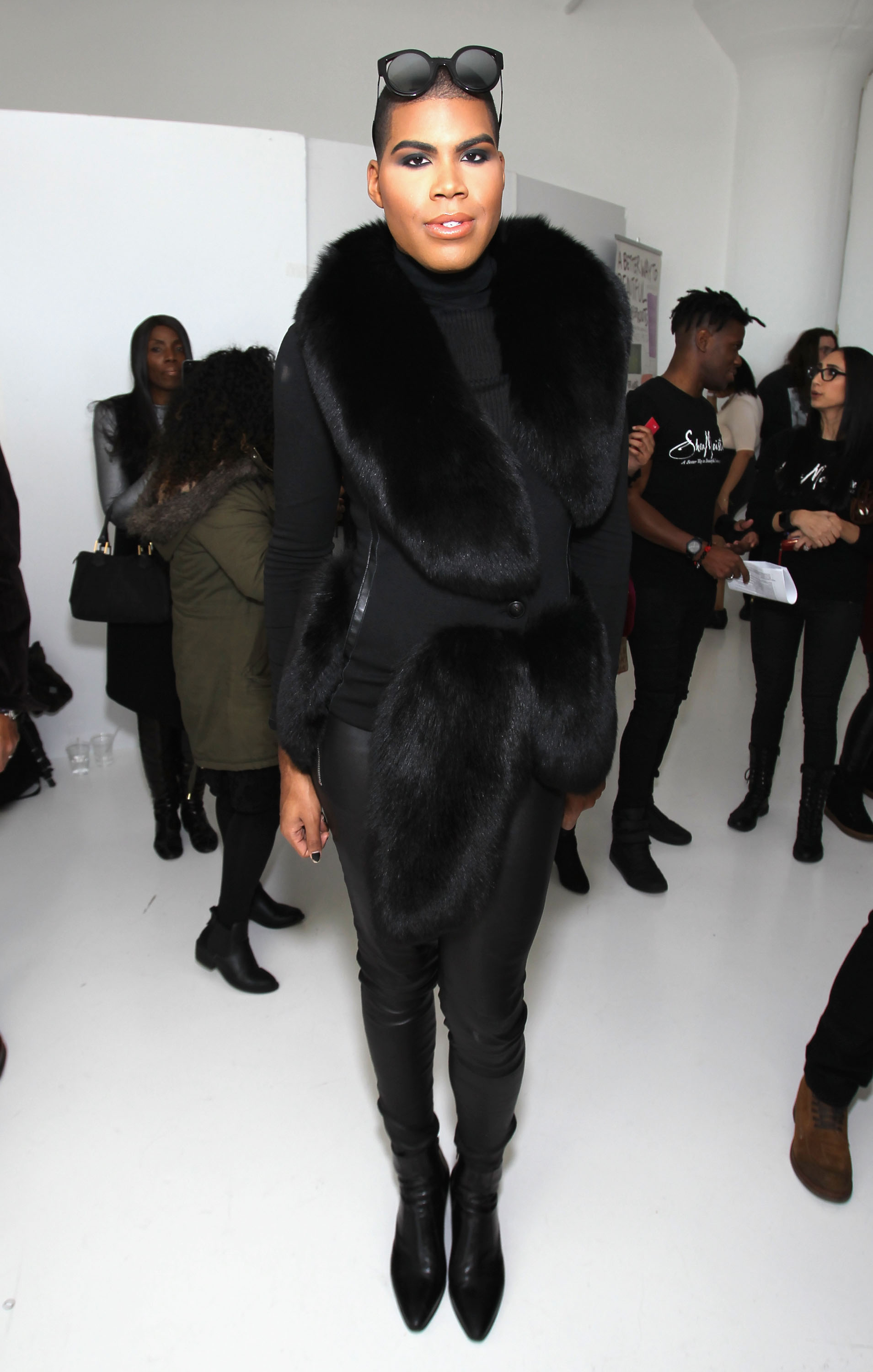 NEW YORK, NY - FEBRUARY 14: EJ Johnson poses during SheaMoisture at Laquan Smith F/W 2016 NYFW at Jack Studios on February 14, 2016 in New York City. (Photo by Bennett Raglin/Getty Images for SheaMoisture)