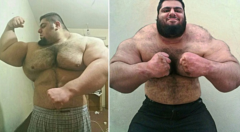 Persian Hercules or Iranian Hulk, a huge weightlifter from Iran who is astounding social media with his sheer physical size