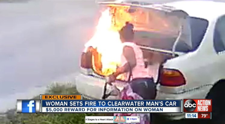 Clearwater police detectives arrested a 19-year-old woman with intentionally setting a car fire a week ago, officials said. Carmen Chamblee has been charged with second degree arson. She was arrested Saturday morning by a Pinellas County sheriff's deputy south of the Clearwater city limits. She was taken to the Pinellas County Jail for booking. She is scheduled to go before a Pinellas County judge for a first appearance Sunday morning. Police said Chamblee is responsible for starting a fire that damaged a Honda Accord parked at 1111 Blanche B. Littlejohn Trail Aug. 27. Chamblee was captured on surveillance video before and during the incident, a Clearwater police news release states. She told police detectives she thought the car belonged to her ex-boyfriend. However, that was not the case.