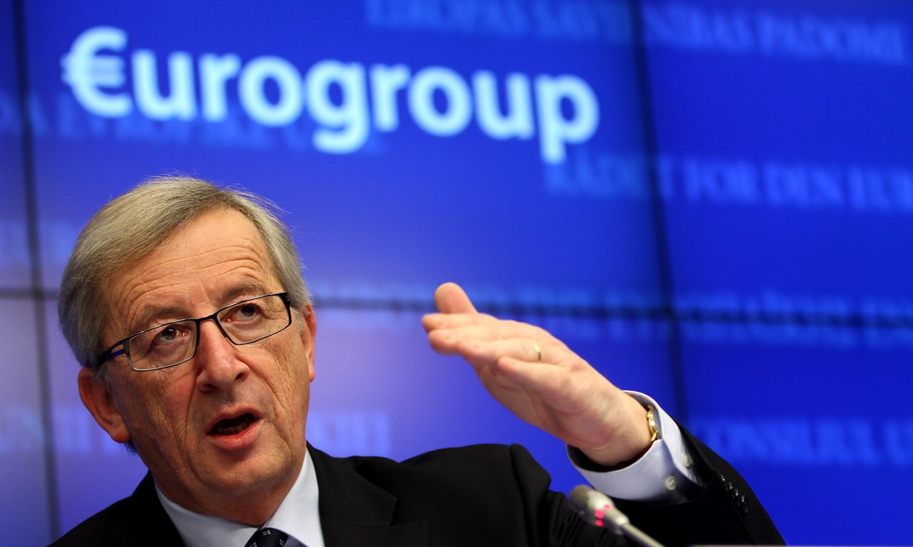 epa03142553 President of the Euro group, Luxembourg's Prime Minister, Jean-Claude Juncker, gives a news conference at the end of a Euro Group finance ministers council at the EU headquarters in Brussels, Belgium, 12 March 2012.  EPA/OLIVIER HOSLET