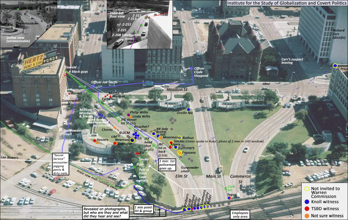 Λι Χάρβεϊ 'Οσβαλντ (Layout oversight Dealey Plaza JFK assassination photo)