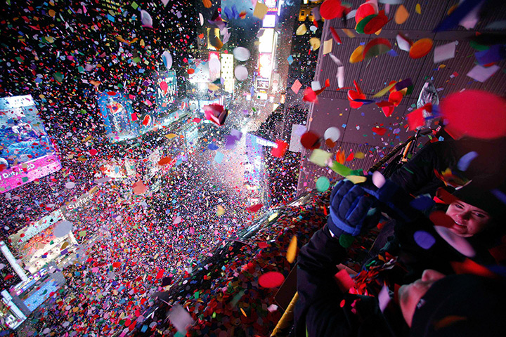 Confetti in Times Square in New York