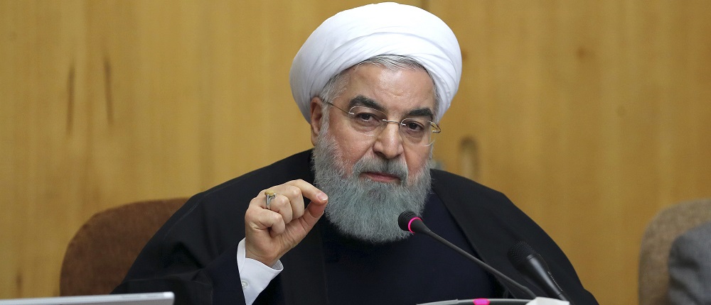 In this photo released by official website of the office of the Iranian Presidency, President Hassan Rouhani speaks in a cabinet meeting in Tehran, Iran, Sunday, Dec. 31, 2017. After a wave of economic protests swept major cities in Iran, President Rouhnai said Sunday that people have the right to protest, but those demonstrations should not make the public "feel concerned about their lives and security." (Iranian Presidency Office via AP)