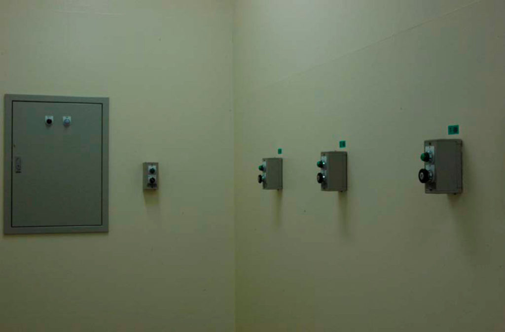 The "button room", where three prison officers each press a button at the same time to open the trap door to execute a prisoner, is seen at the Tokyo Detention Center in Tokyo, Japan, in this undated handout file photo released by the Justice Ministry on August 27, 2010.  Justice Ministry/Handout via Reuters/File Photo ATTENTION EDITORS - THIS PICTURE WAS PROVIDED BY A THIRD PARTY