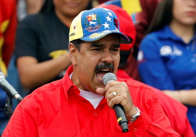 Venezuela's President Nicolas Maduro gestures speaks during a rally in support of the government and to commemorate the 20th anniversary of the arrival to the presidency of the late President Hugo Chavez in Caracas, Venezuela February 2, 2019. REUTERS/Manaure Quintero NO RESALES. NO ARCHIVES.