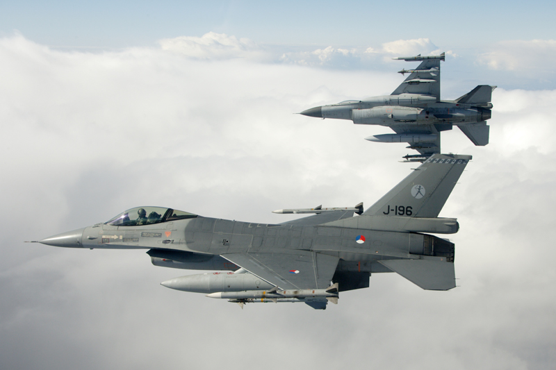 QRA F16 van Vlb Leeuwarden gescrambeld boven Nederland