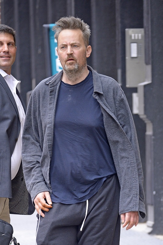 EXCLUSIVE: Matthew Perry, rumored to be on drug rehab, looks sick with a mark on his right face and swollen fingers and looked bloated than usual while out in New York City Pictured: Matthew Perry Ref: SPL5099251 200619 EXCLUSIVE Picture by: Edward Opi / SplashNews.com Splash News and Pictures Los Angeles: 310-821-2666 New York: 212-619-2666 London: 0207 644 7656 Milan: 02 4399 8577 photodesk@splashnews.com World Rights