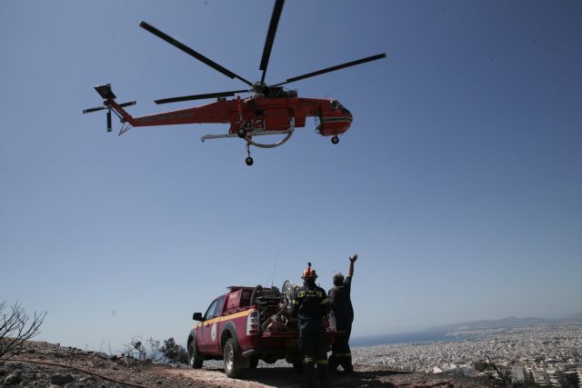 Φωτιά σε δασική έκταση στον Βύρωνα Αττικής, 28 Αυγούστου 2019.