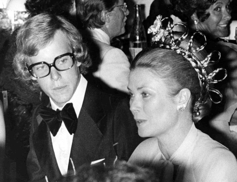 Princess Grace of Monaco and her son Prince Albert, during the banquet of the Red Cross Gala, in Monaco, Aug. 9, 1974. (AP Photo)