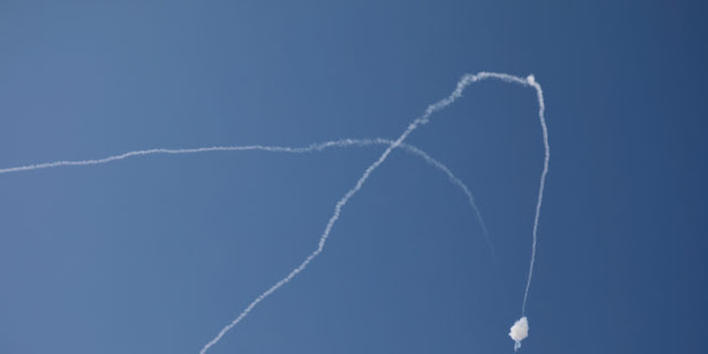 Iron Dome anti-missile system fires interception missiles as rockets are launched from Gaza towards Israel as seen from the city of Ashkelon, Israel, November 12, 2019. REUTERS/ Amir Cohen