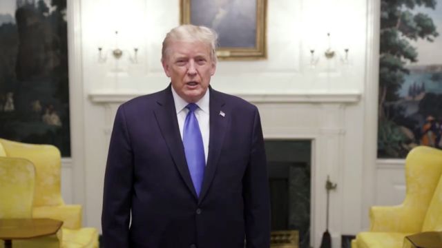 U.S. President Donald Trump makes an announcement after he and First Lady Melania Trump tested positive for the coronavirus disease (COVID-19), in Washington, U.S., October 2, 2020, in this still image taken a video posted on Trump's twitter page. @realDonaldTrump via REUTERS  NO RESALES. NO ARCHIVES. THIS IMAGE HAS BEEN SUPPLIED BY A THIRD PARTY. MANDATORY CREDIT