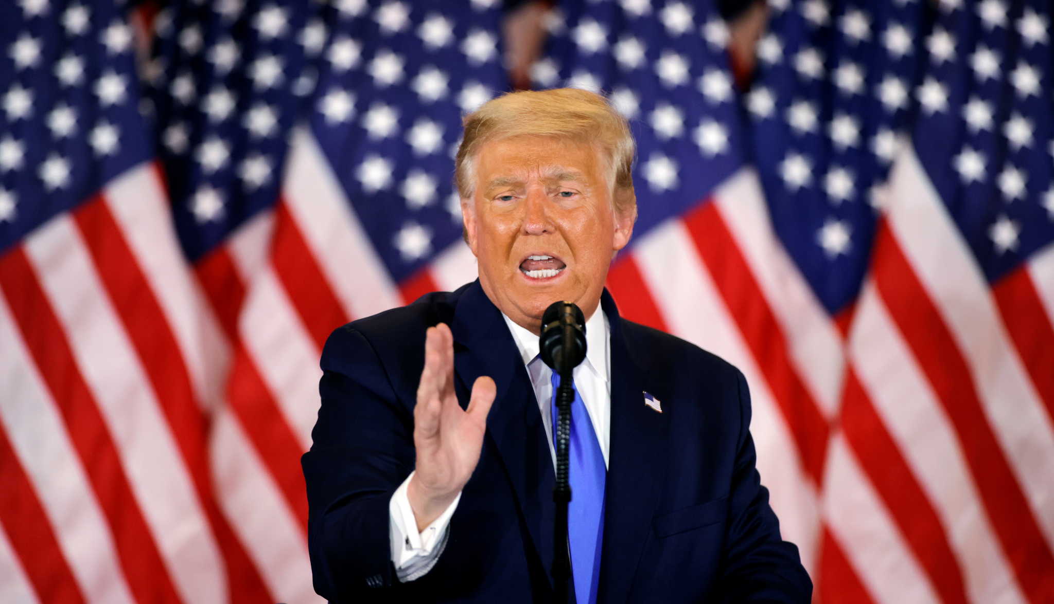 U.S. President Donald Trump speaks about early results from the 2020 U.S. presidential election in the East Room of the White House in Washington, U.S., November 4, 2020. REUTERS/Carlos Barria