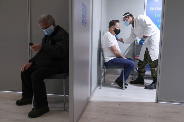 Opening of the mega vaccination center against Covid-19 in Athens, Greece on February 15, 2021.  / Έναρξη λειτουργίας του mega εμβολιαστικού κέντρου κατά της Covid-19, στο εκθεσιακό κέντρο Helexpo στο Μαρούσι, Αθηνα, 15 Φεβρουαρίου 2021.