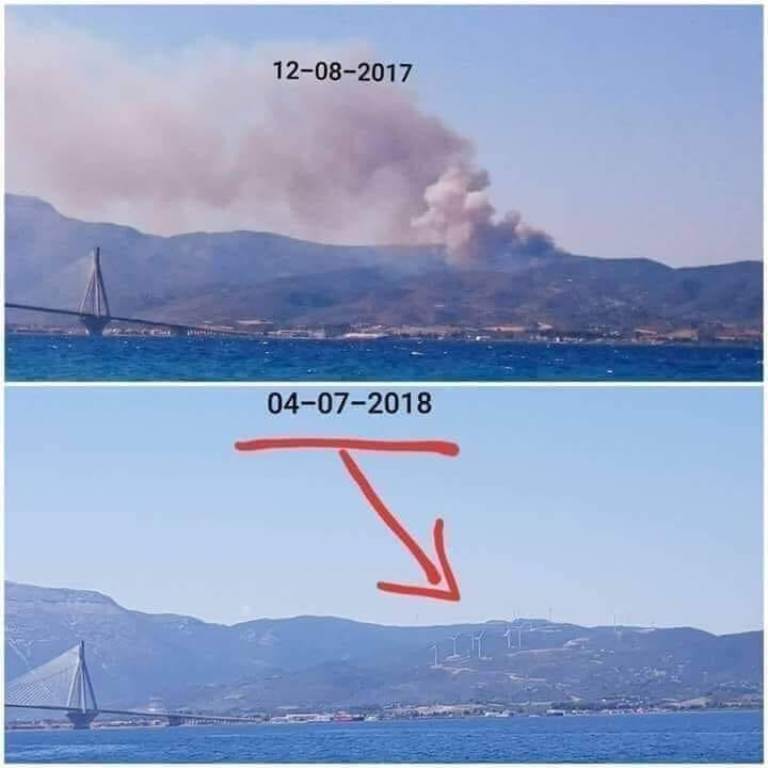 Ανεμογεννήτριες σε αναδασωτέα περιοχή