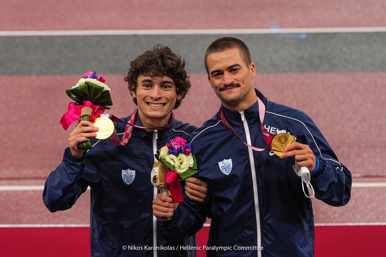 World Record 10:82 at Men's 100m - T11 by GHAVELAS Athanasios  Guides: GKARAGKANIS Sotirios