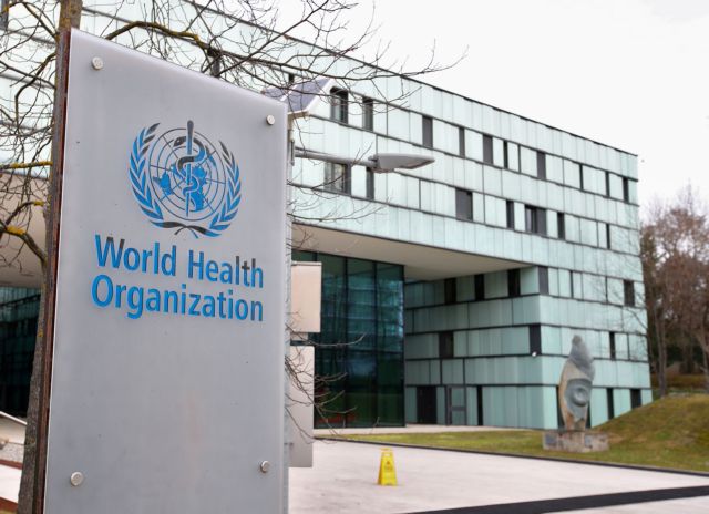 FILE PHOTO: A logo is pictured outside a building of the  World Health Organization (WHO) during an executive board meeting on update on the coronavirus outbreak, in Geneva, Switzerland, February 6, 2020. REUTERS/Denis Balibouse/File Photo