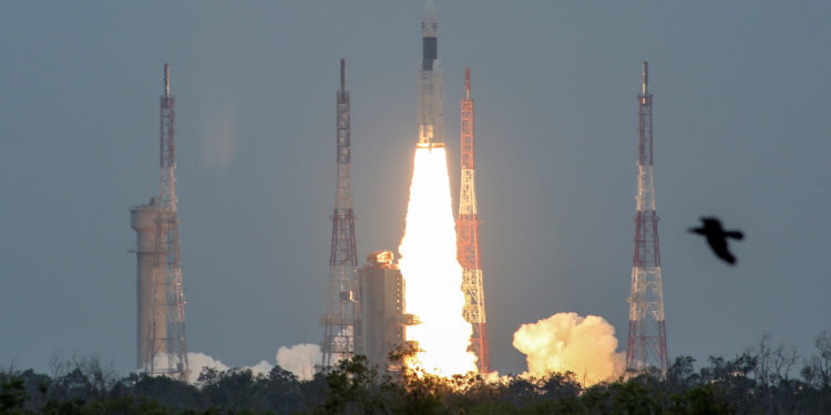 REFILE - ADDING INFORMATION India's Geosynchronous Satellite Launch Vehicle Mk III-M1 blasts off carrying Chandrayaan-2, from the Satish Dhawan Space Centre at Sriharikota, India, July 22, 2019. REUTERS/P. Ravikumar