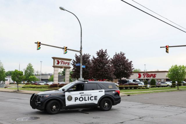 Scene of a shooting at a Tops supermarket in Buffalo, New York