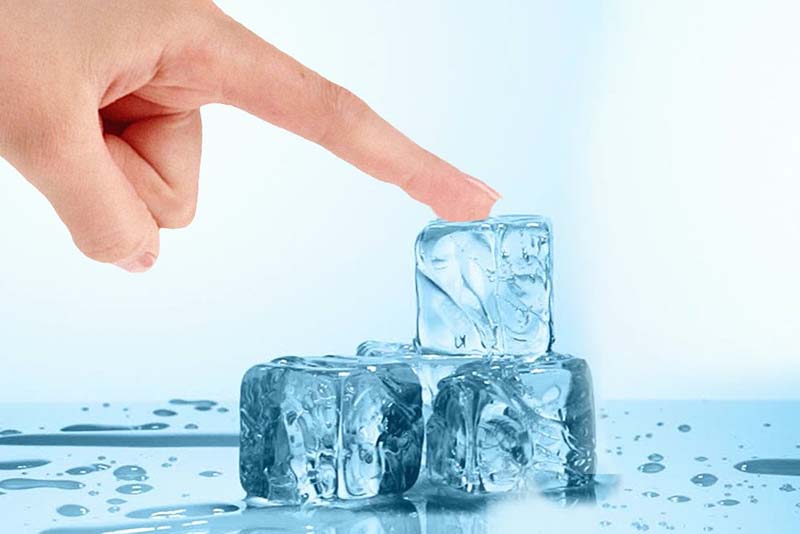 Finger-sticking-ice