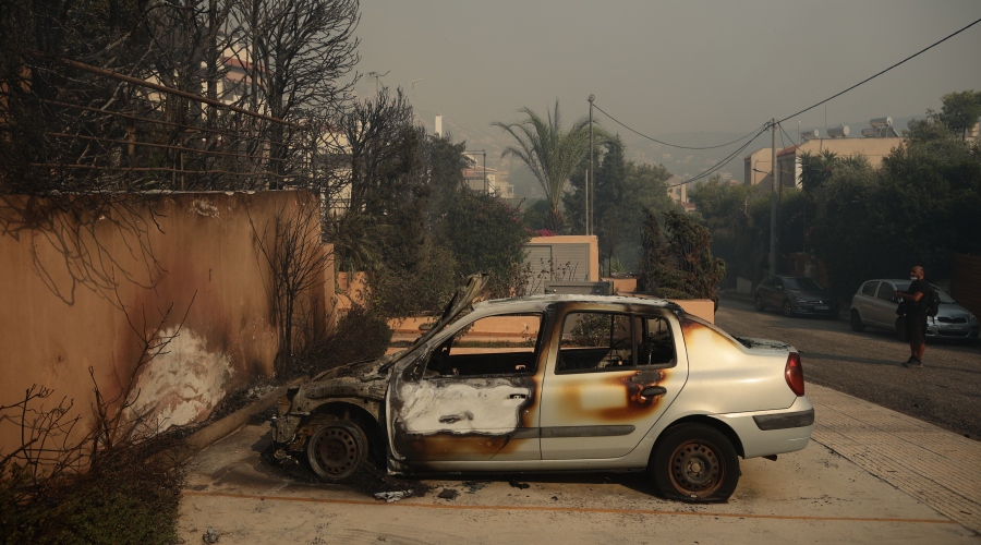 Πυρκαγιά στον Νέο Κουβαρά Αττικής, Δευτέρα 17 Ιουλίου 2023. Για την κατάσβεσή της επιχείρησαν 30 πυροσβέστες με 14 οχήματα, 2 αεροσκάφη και 4 ελικόπτερα.
(ΒΑΣΙΛΗΣ ΡΕΜΠΑΠΗΣ/EUROKINISSI)