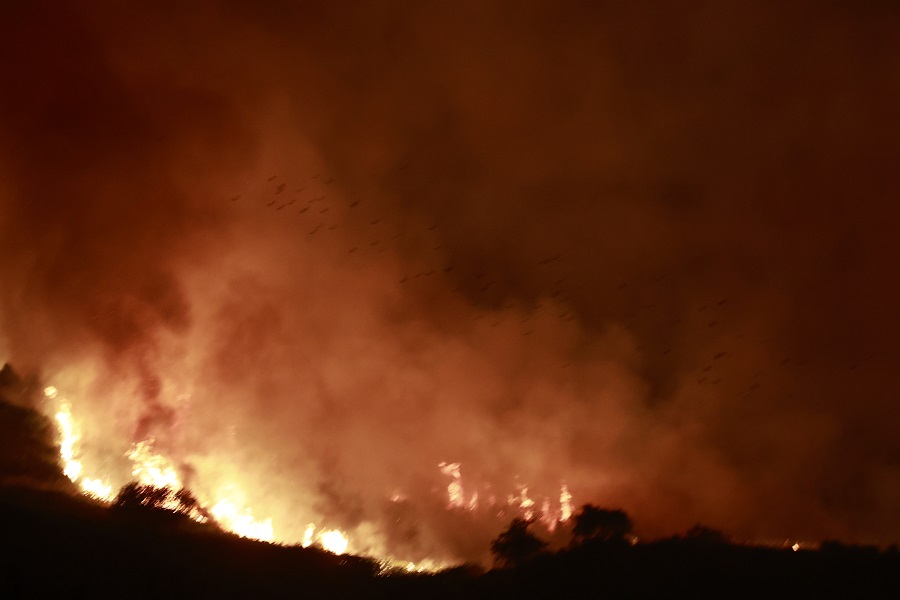 Πυρκαγιά σε δύσβατη περιοχή στην βόρεια ορεινή Κέρκυρα, Κυριακή 23 Ιουλίου 2023.
(ΓΙΩΡΓΟΣ ΚΟΝΤΑΡΙΝΗΣ/EUROKINISSI)