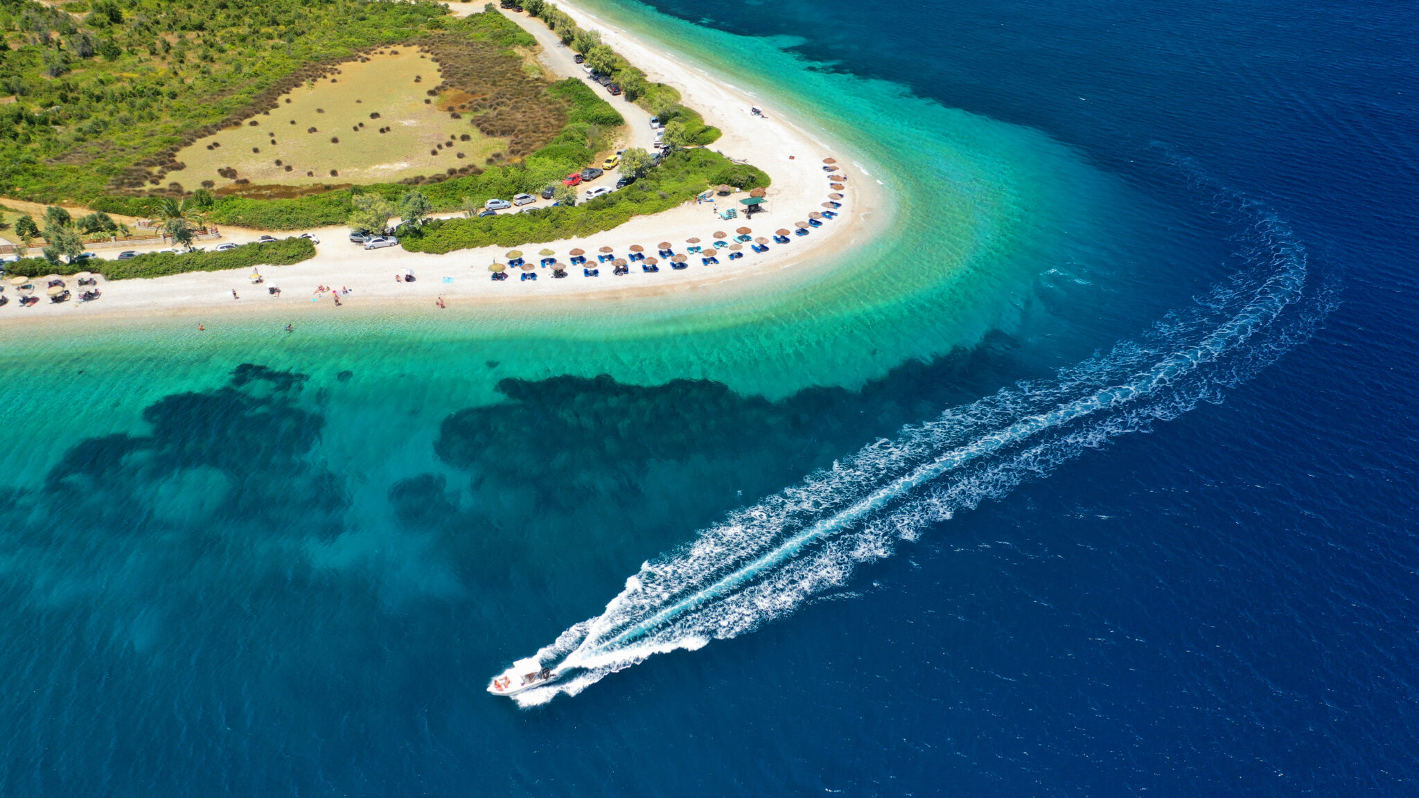 Aerial,Drone,Photo,Of,Paradise,Bay,And,Beach,Of,Agios