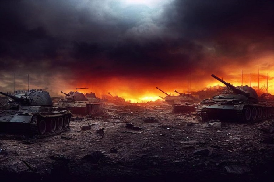 battlefield-with-broken-tanks-from-world-war-ii-destroyed-equipment-dust-piles-debris-jpg