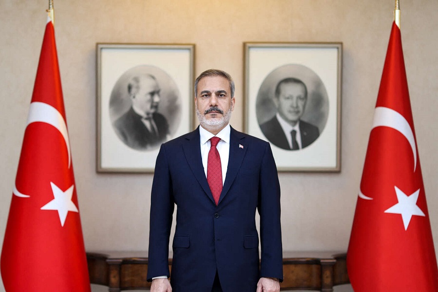 ANKARA, TURKIYE - JUNE 05: Turkiye's newly appointed Foreign Minister Hakan Fidan takes charge of the ministry from his predecessor Mevlut Cavusoglu in Ankara, Turkiye on June 05, 2023. Murat Gok / Anadolu Agency (Photo by Murat Gok / ANADOLU AGENCY / Anadolu Agency via AFP)