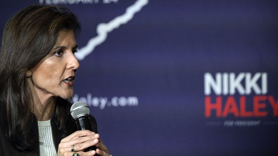 Republican presidential candidate former UN Ambassador Nikki Haley speaks at a campaign event in Spartanburg, S.C., Monday, Feb. 5, 2024. (AP Photo/Matt Kelley)