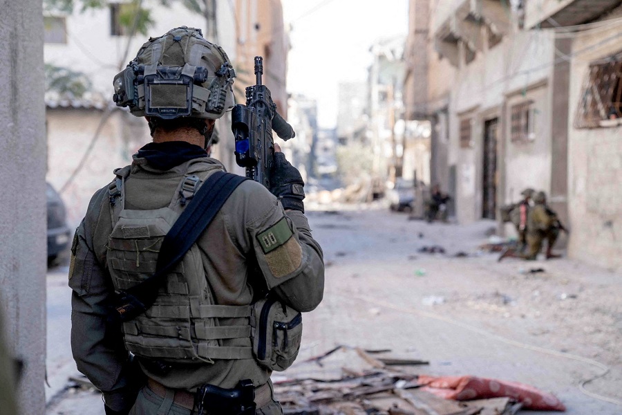 FILE PHOTO: Israeli soldiers operate in the Gaza Strip amid the ongoing conflict between Israel and the Palestinian Islamist group Hamas