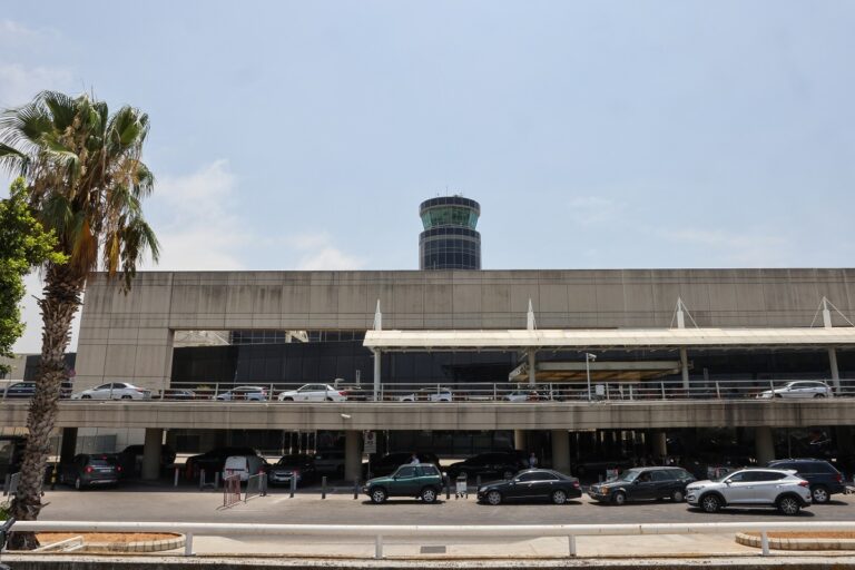 A photo taken during a tour organised by the Lebanese Ministry of Public Works and Transport shows the control tower at Beirut's international airport on June 24, 2024. Lebanon's Minister of Public Works and Transport denied in a press conference on June 23 that Hezbollah was storing weapons at Beirut airport, as alledged in an article in the British daily The Telegraph, invited ambassadors and journalists to inspect the airport the following morning in a visit "open to all", amid growing fears of all-out war between the militant group and Israel. (Photo by ANWAR AMRO / AFP)