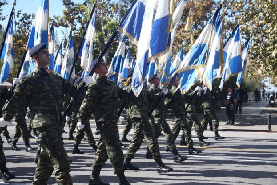 Στρατιωτική παρέλαση στην Θεσσαλονίκη για την Εθνική Επέτειο της 28ης Οκτωβρίου 1940. Σάββατο 28 Οκτωβρίου 2023 (ΒΑΣΙΛΗΣ ΒΕΡΒΕΡΙΔΗΣ / ΜΟΤΙΟΝ ΤΕΑΜ)