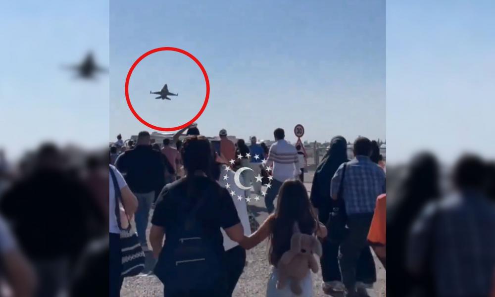 τουρκικό F-16 παρά λίγο να συγκρουστεί με πλήθος κόσμου