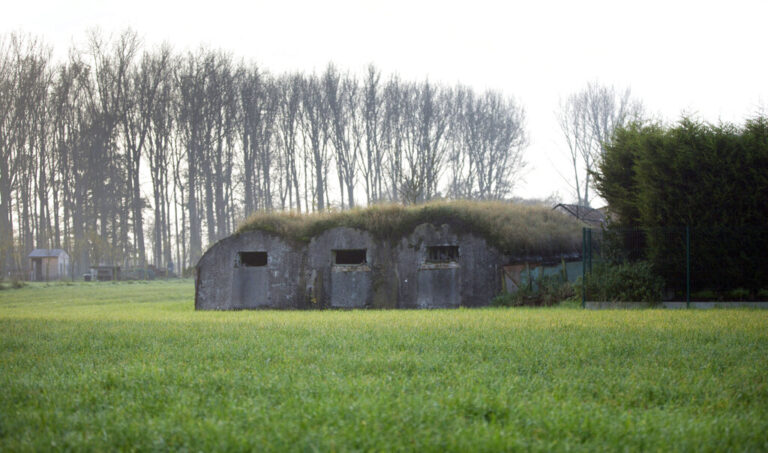 In this photo taken on Friday, Nov 21, 2014, the British World War I Charing Cross Advance Dressing Station bunker in Ploegsteert, Belgium. The bunker was used to treat casualties running up to the Battle of Messines Ridge. Part of the bunker today is used as a house for birds. A century on, the four seasons bring constant changes to the scarred landscapes and ruins of the World War I battlefields in Belgium and northern France, yet many of the relics still exist, both above and below the surface. (AP Photo/Virginia Mayo)