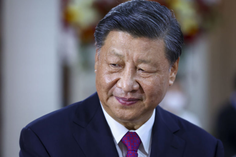 Chinese President Xi Jinping looks on during a meeting with Thai Prime Minister Prayuth Chan-ocha on the sidelines of the Asia-Pacific Economic Cooperation, APEC summit, Saturday, Nov. 19, 2022, in Bangkok, Thailand. (Athit Perawongmetha/Pool Photo via AP)