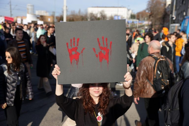 Serbian-protesters