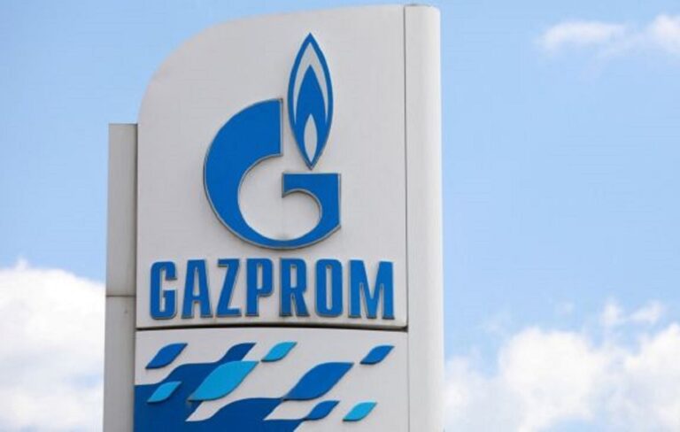 Logo of the Russian energy company Gazprom is seen on а station in Sofia, Bulgaria, April 27, 2022. REUTERS/Spasiyana Sergieva