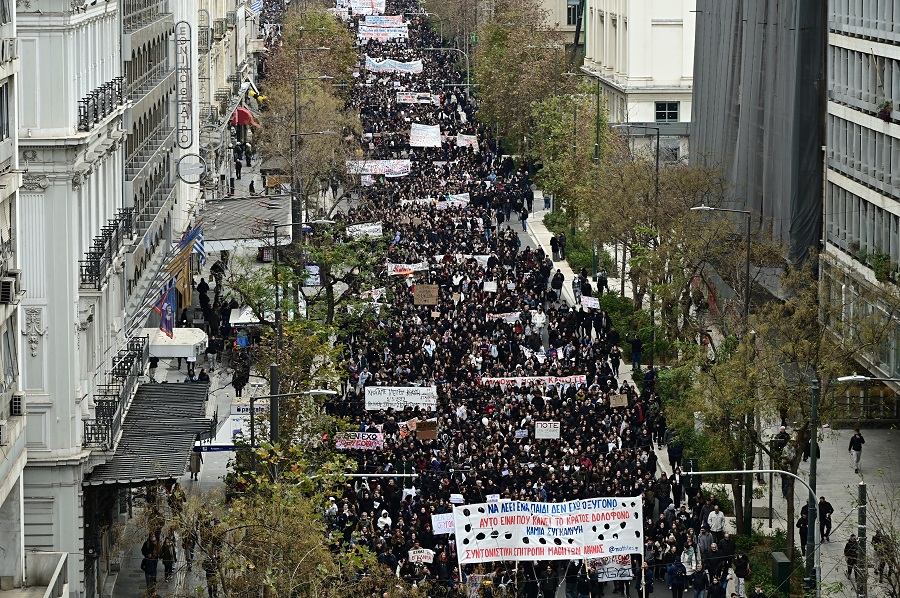 Μαθητικό - φοιτητικό συλλαλητήριο στην Αθήνα, με βασικό αίτημα να αποδοθεί δικαιοσύνη για την τραγωδία των Τεμπών, Παρασκευή 7 Φεβρουαρίου 2025. (ΜΙΧΑΛΗΣ ΚΑΡΑΓΙΑΝΝΗΣ/EUROKINISSI)