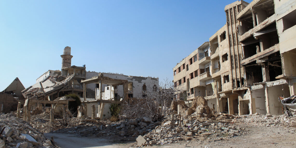 A view of a damaged mosque in Jobar outskirts of Damascus, Syria February 18, 2025. REUTERS/Firas Makdesi